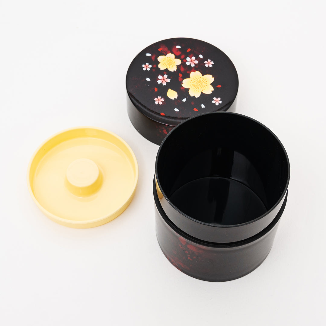 Lacquer-Style Cherry Blossom Tea Canister