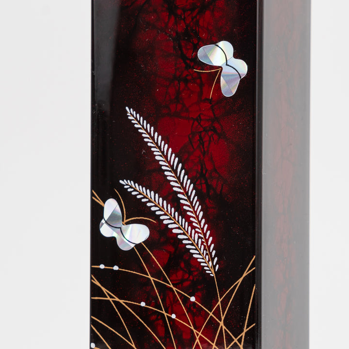 Lacquer Prism Butterfly Floral  Ikebana Vase