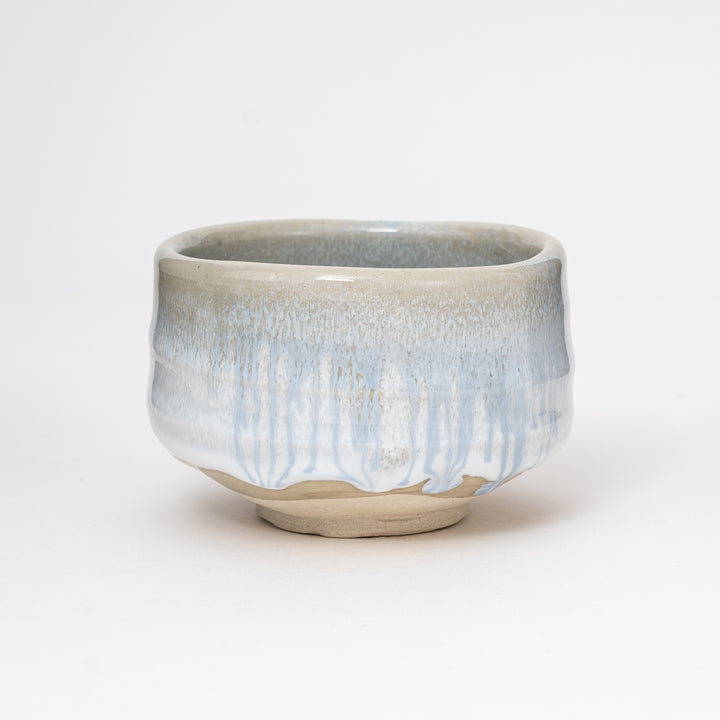 Handmade Ocean Wave White Glaze Matcha Bowl