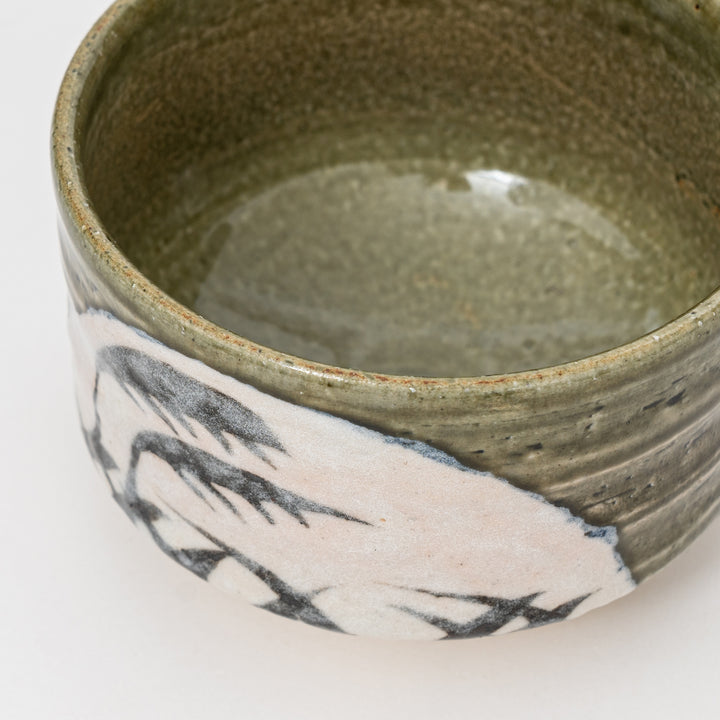 Handcrafted Oribe Matcha Bowl