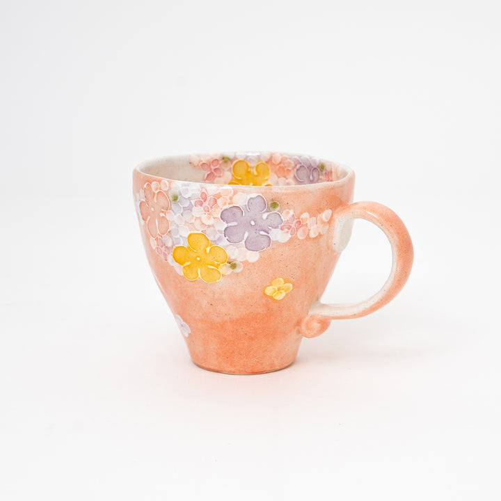 Handmade Seto Floral Mug | Red