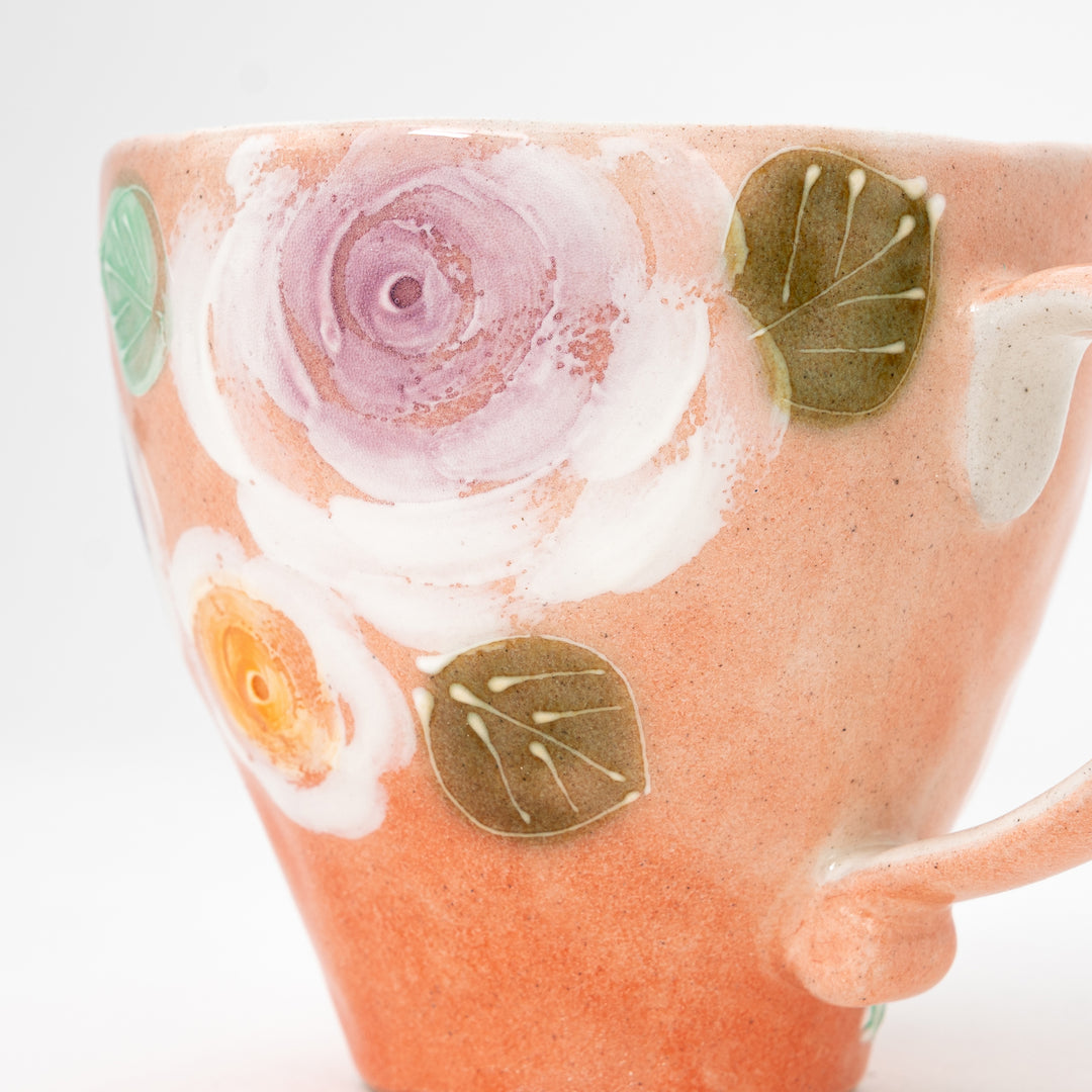 Handmade Seto Floral Mug | Red