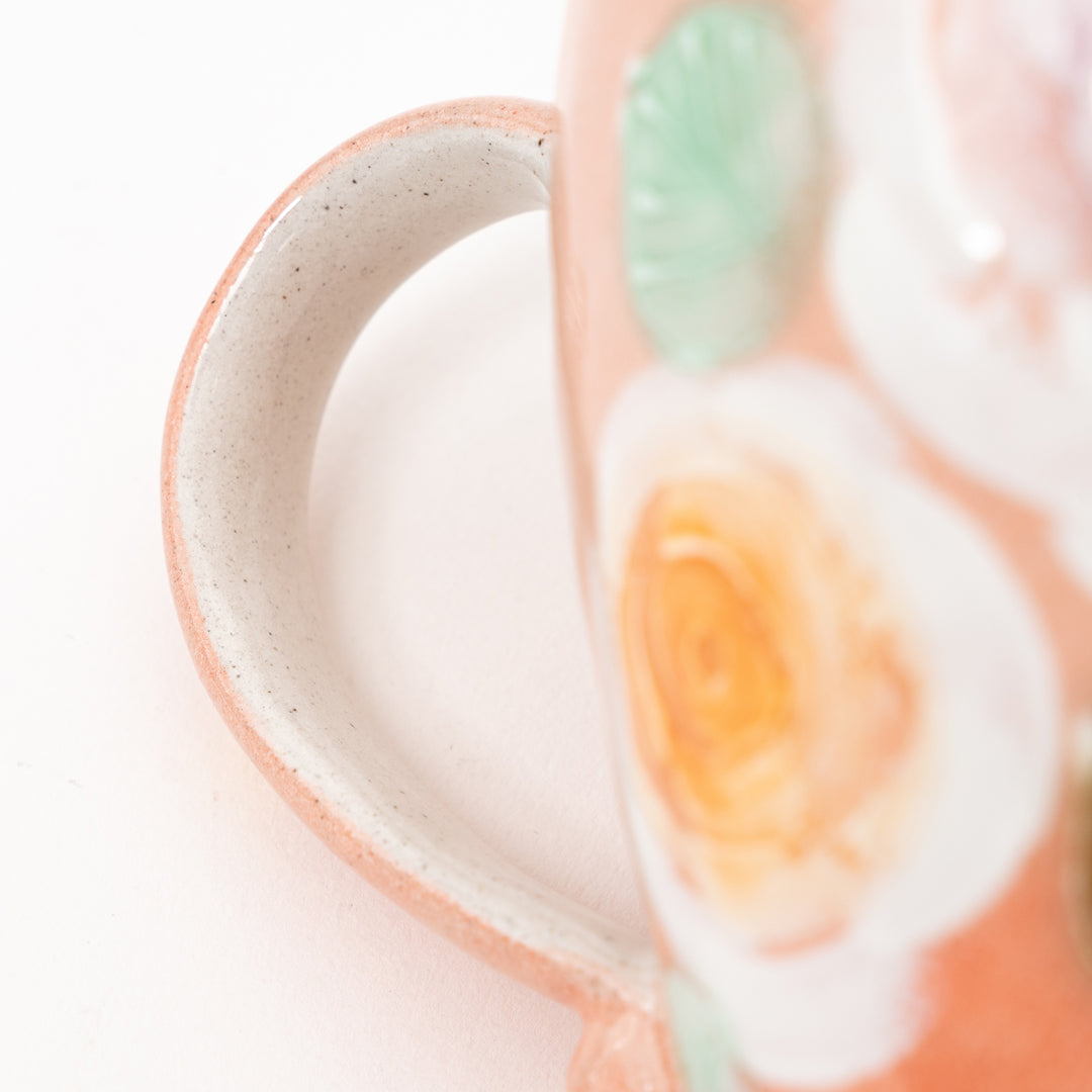 Handmade Seto Floral Mug | Red