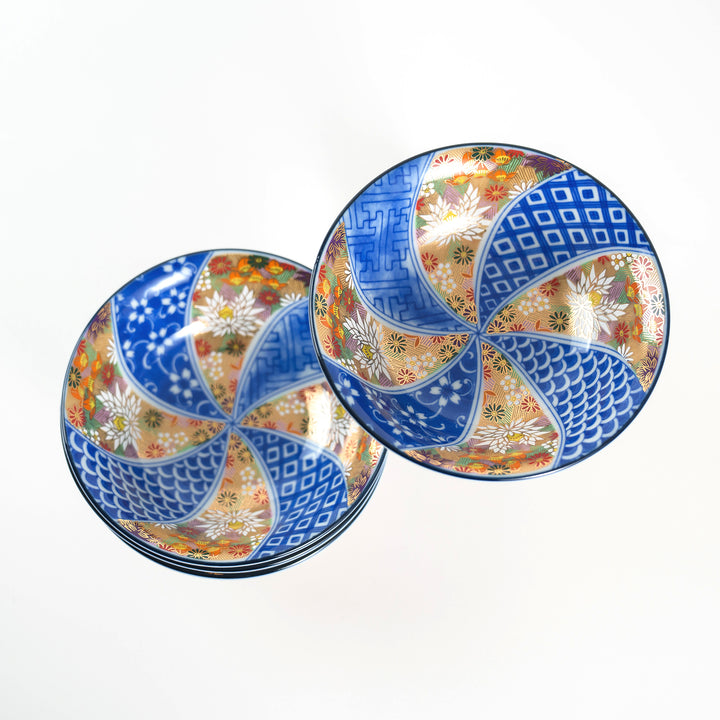 Kutani Yaki Handpainted Kobachi Bowl 5.5“ Set of 5