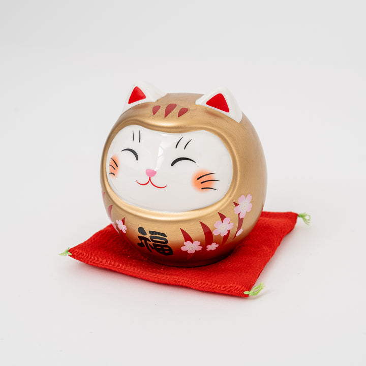 DARUMA FORTUNE CAT FIGURINE | GOLD