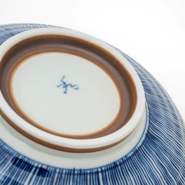 Handmade Hasami Yaki Indigo Tokusa Shallow Bowl