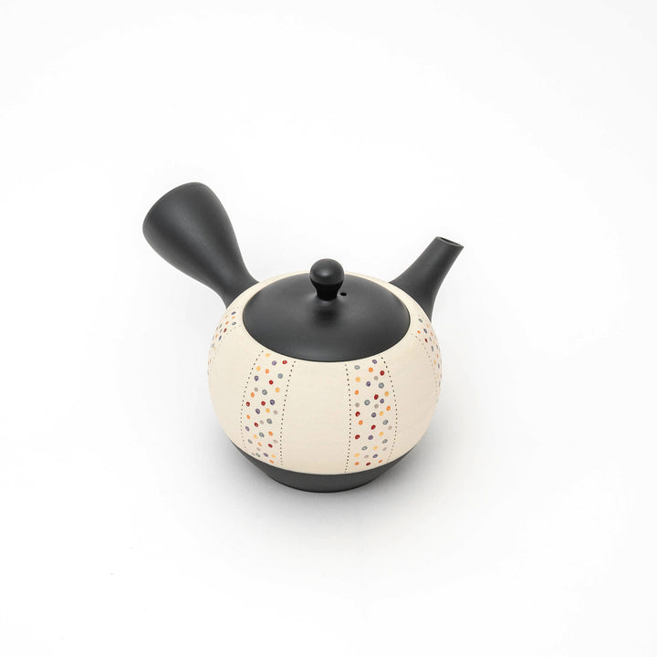 Handmade Tokoname Yaki Teapot/Japanese Kyusu - Black and White 260cc by Shoho Kiln