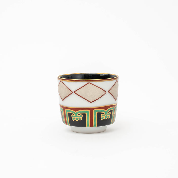 Handcrafted Overglazed Sake Cup Set of 2 in a Wooden Gift Box by Zoho Gama 藏珍窯