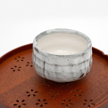 Handcrafted Mino ware Black and White Dotted Matcha Bowl