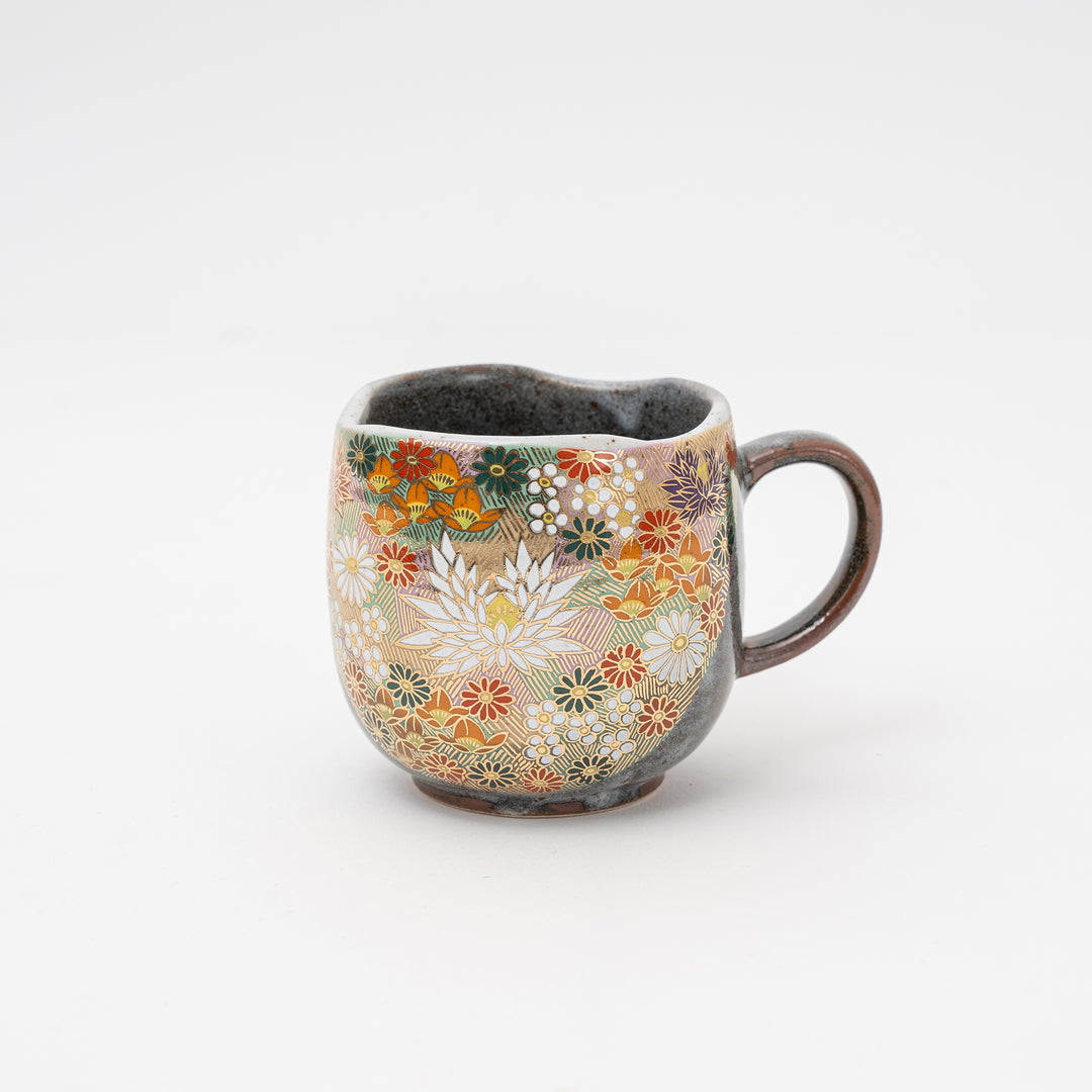 Handmade Kutani Hanazume Four Seasons Mug