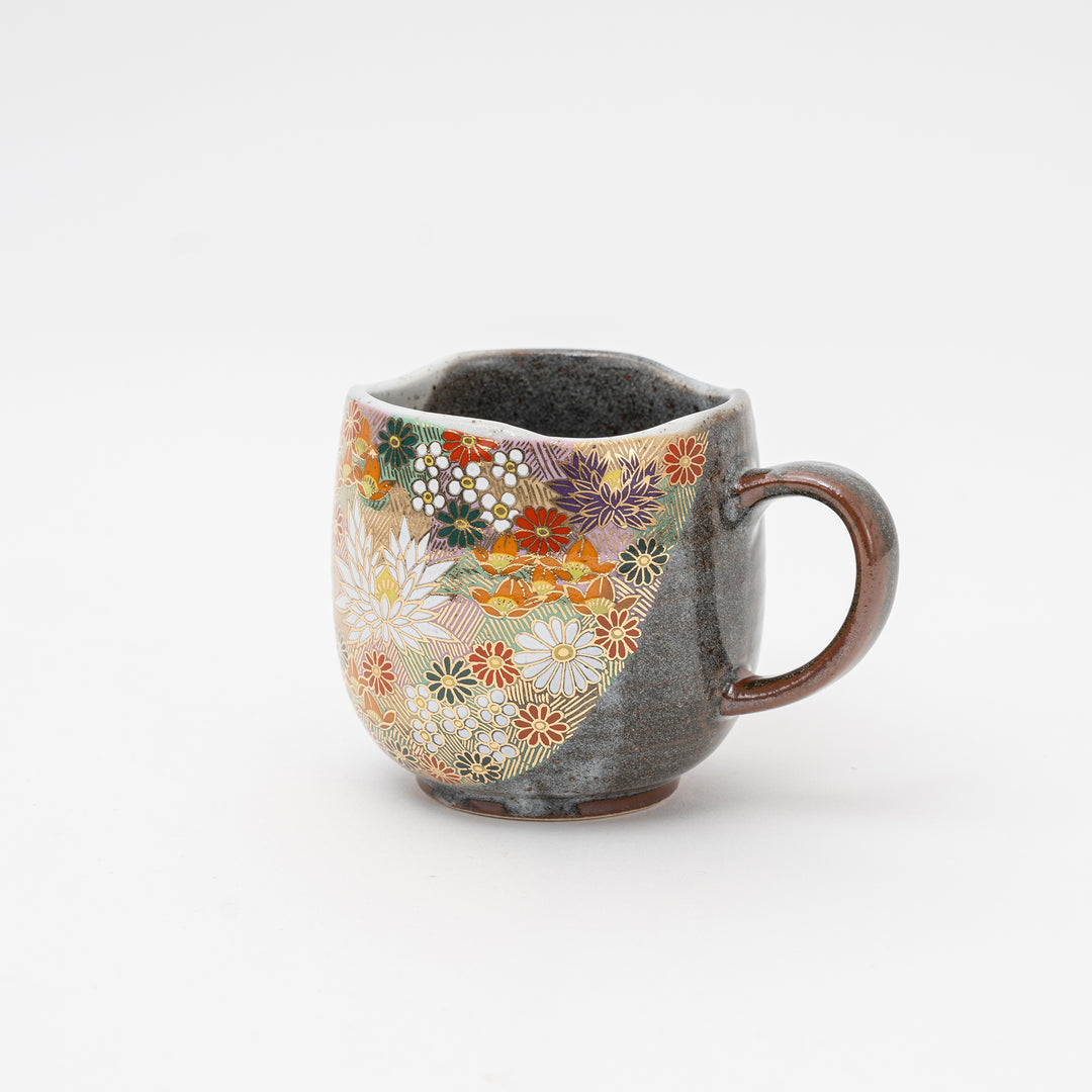 Handmade Kutani Hanazume Four Seasons Mug