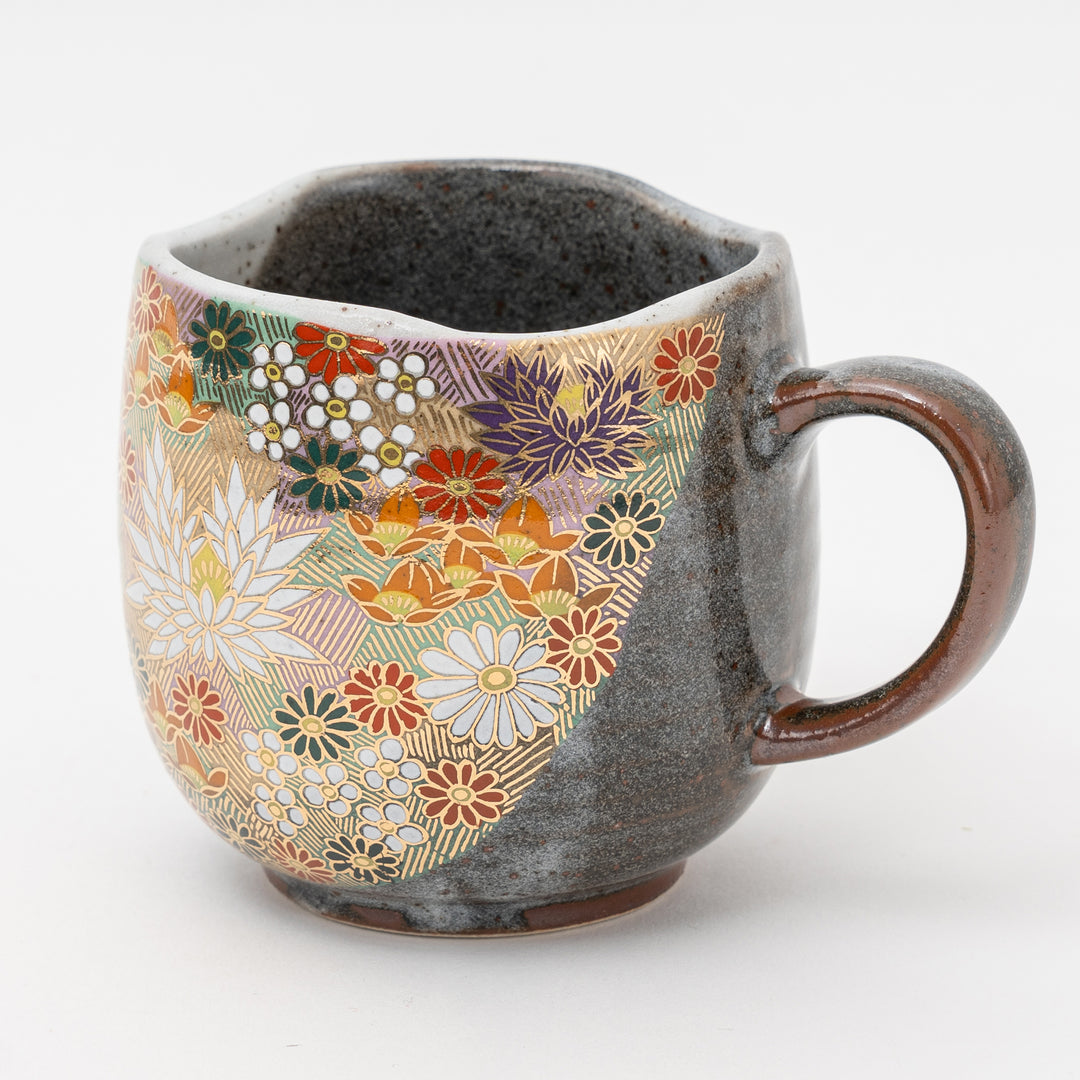 Handmade Kutani Hanazume Four Seasons Mug