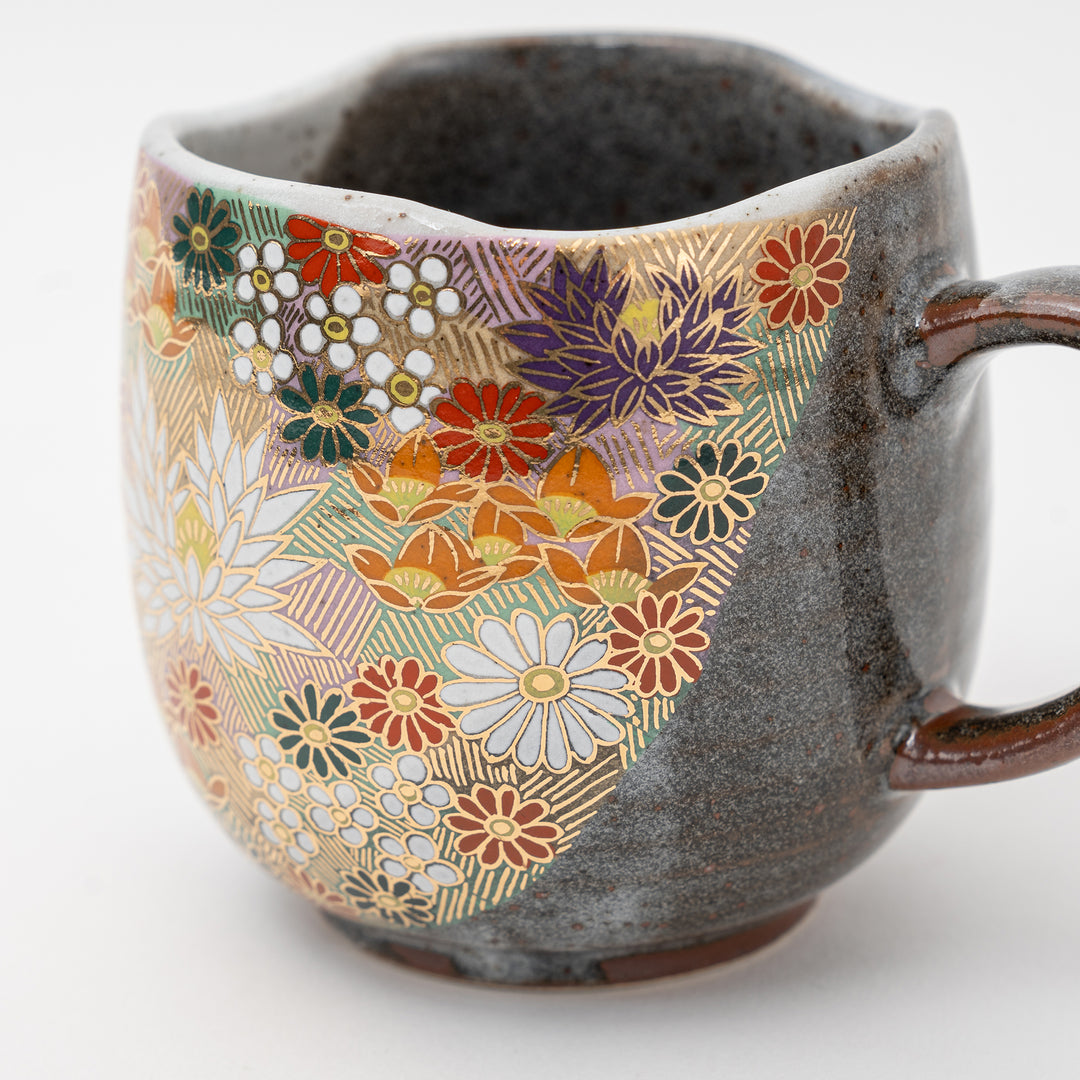 Handmade Kutani Hanazume Four Seasons Mug