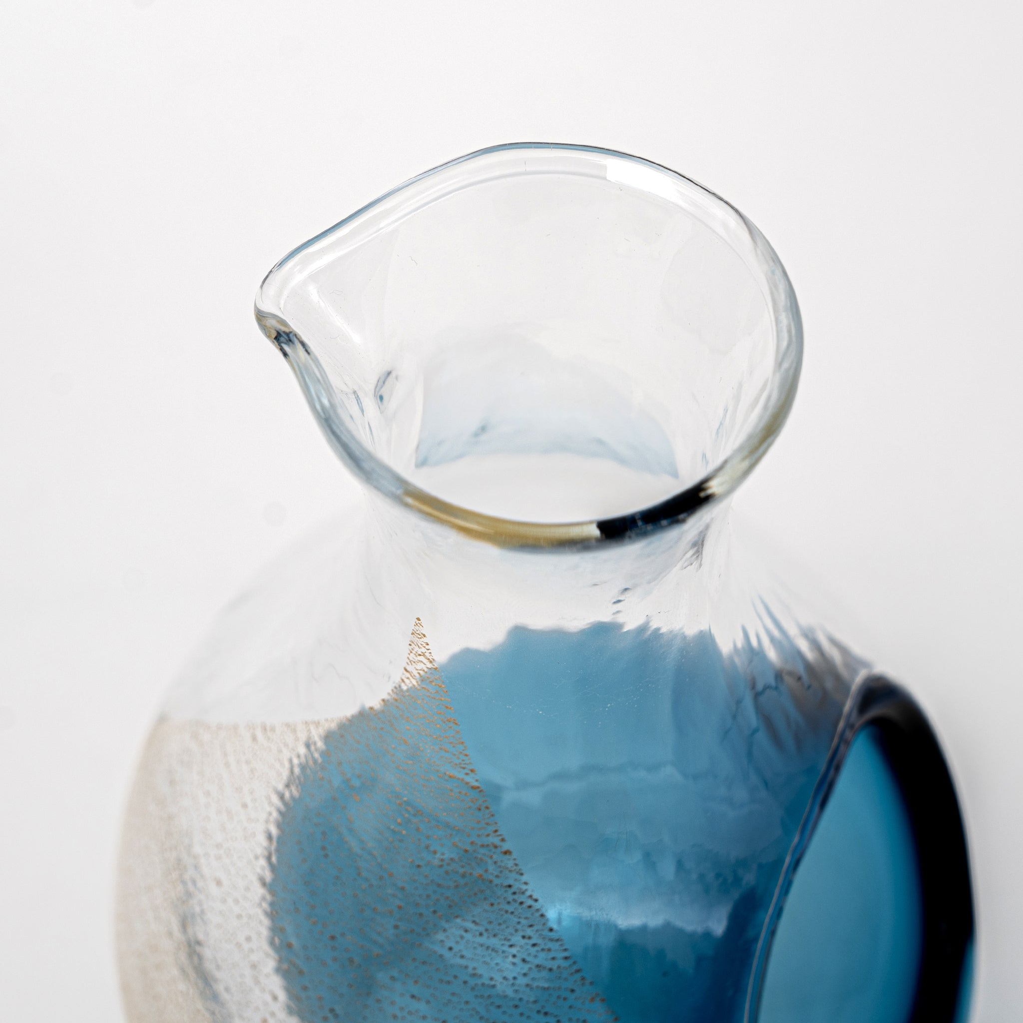 Toyo Sasaki Gold Leaf Sake Set with Ice Pocket | Japanese Glass
