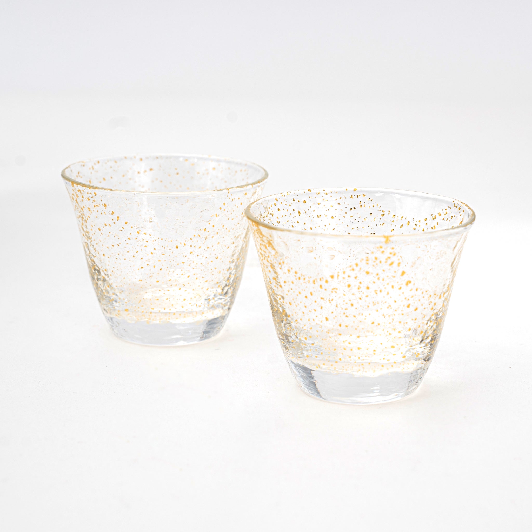 Toyo Sasaki Gold Leaf Sake Set with Ice Pocket | Japanese Glass
