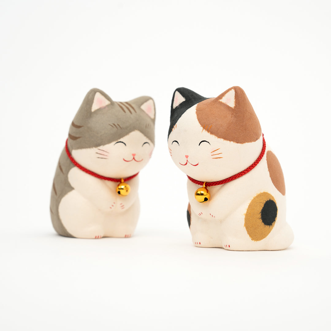 Handmade Smiling Bows Cat Figurine