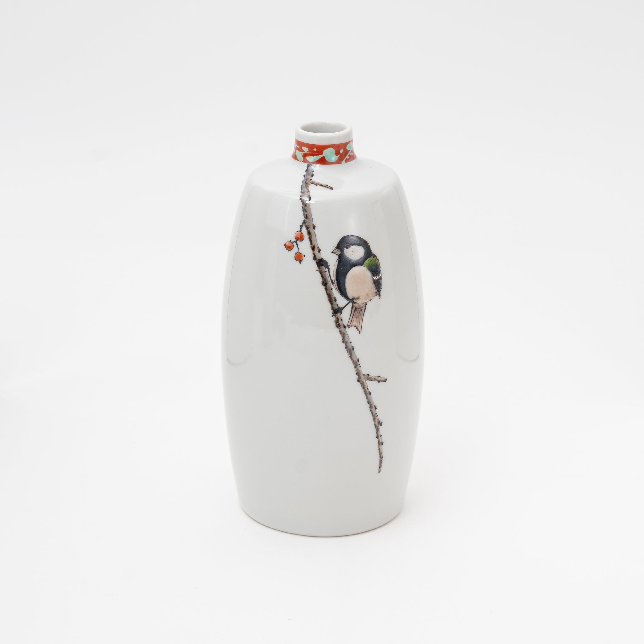 Hand-painted Kutani Autumn Sparrow Vase - Thumbnail 4