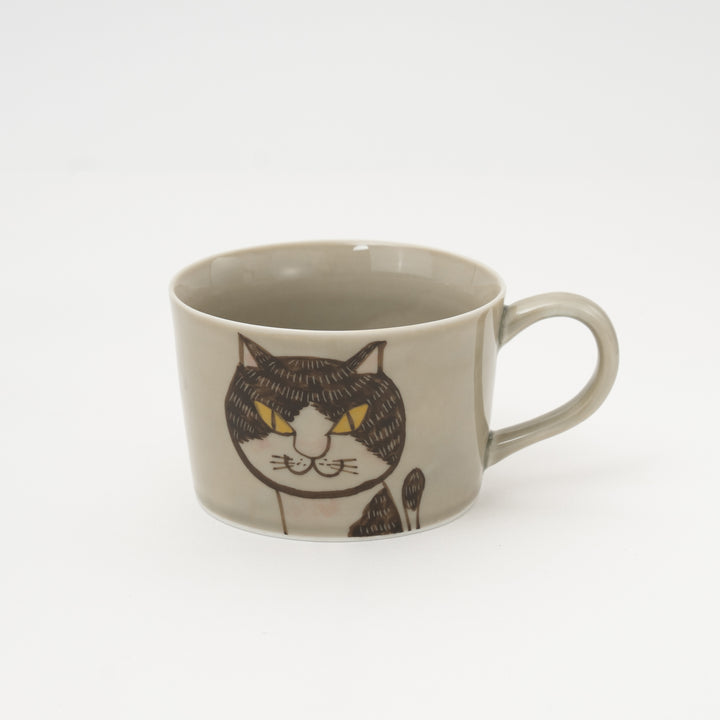 Hasami Hand-painted Cat Soup Cup