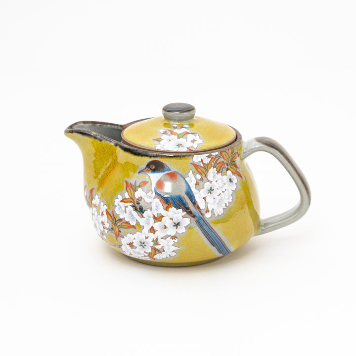 Kutani Yoshidaya Sakura Bird Teapot