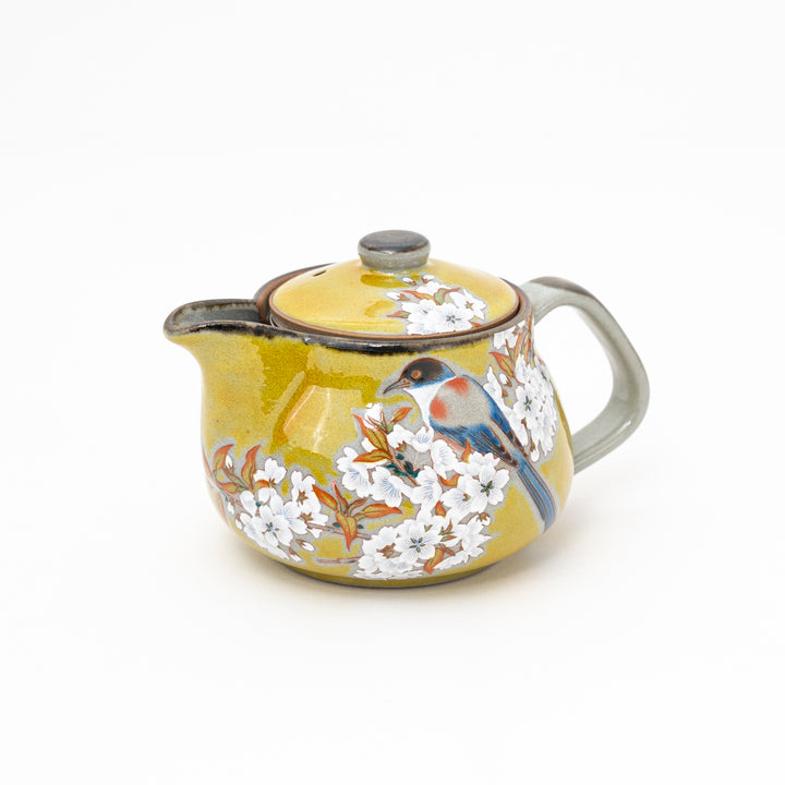 Kutani Yoshidaya Sakura Bird Teapot