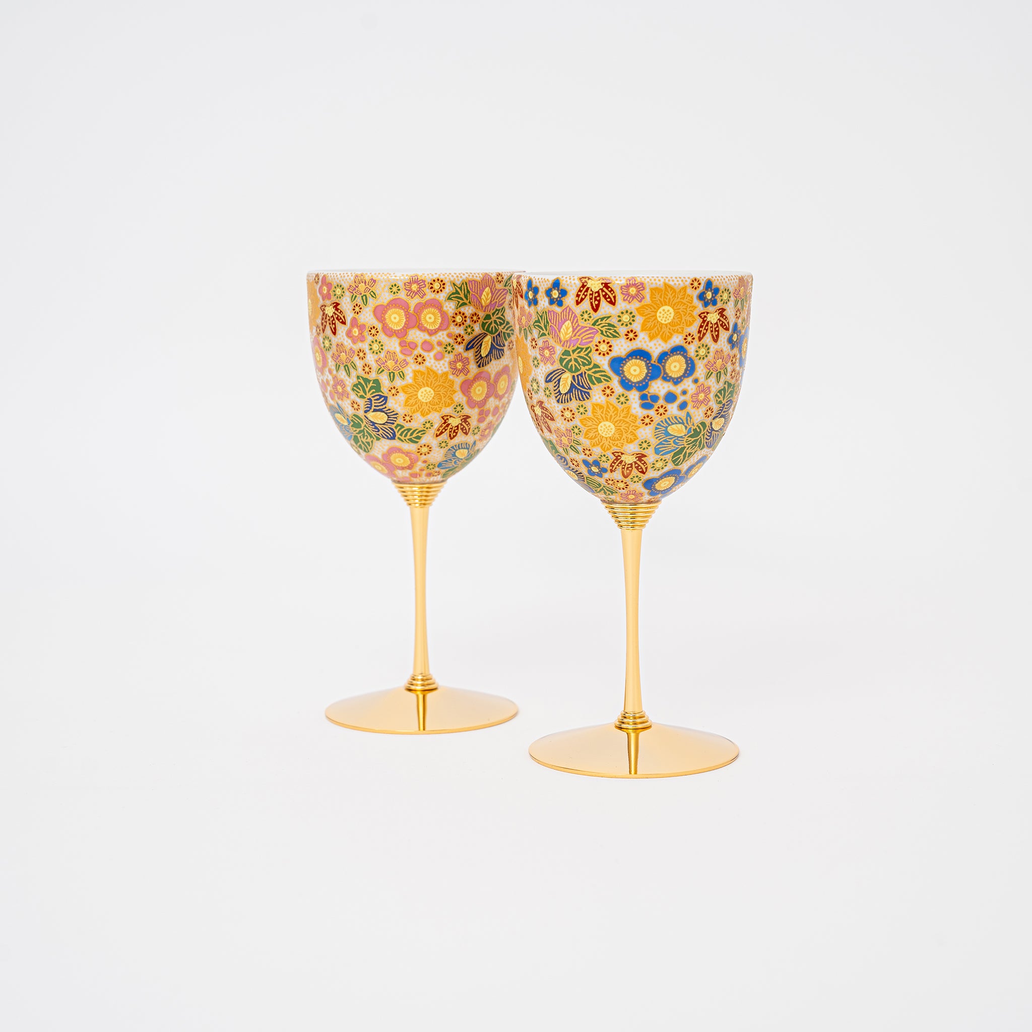 Handmade Kutani Hanazume Ceramic Goblet Gift Set | Great Zakka New