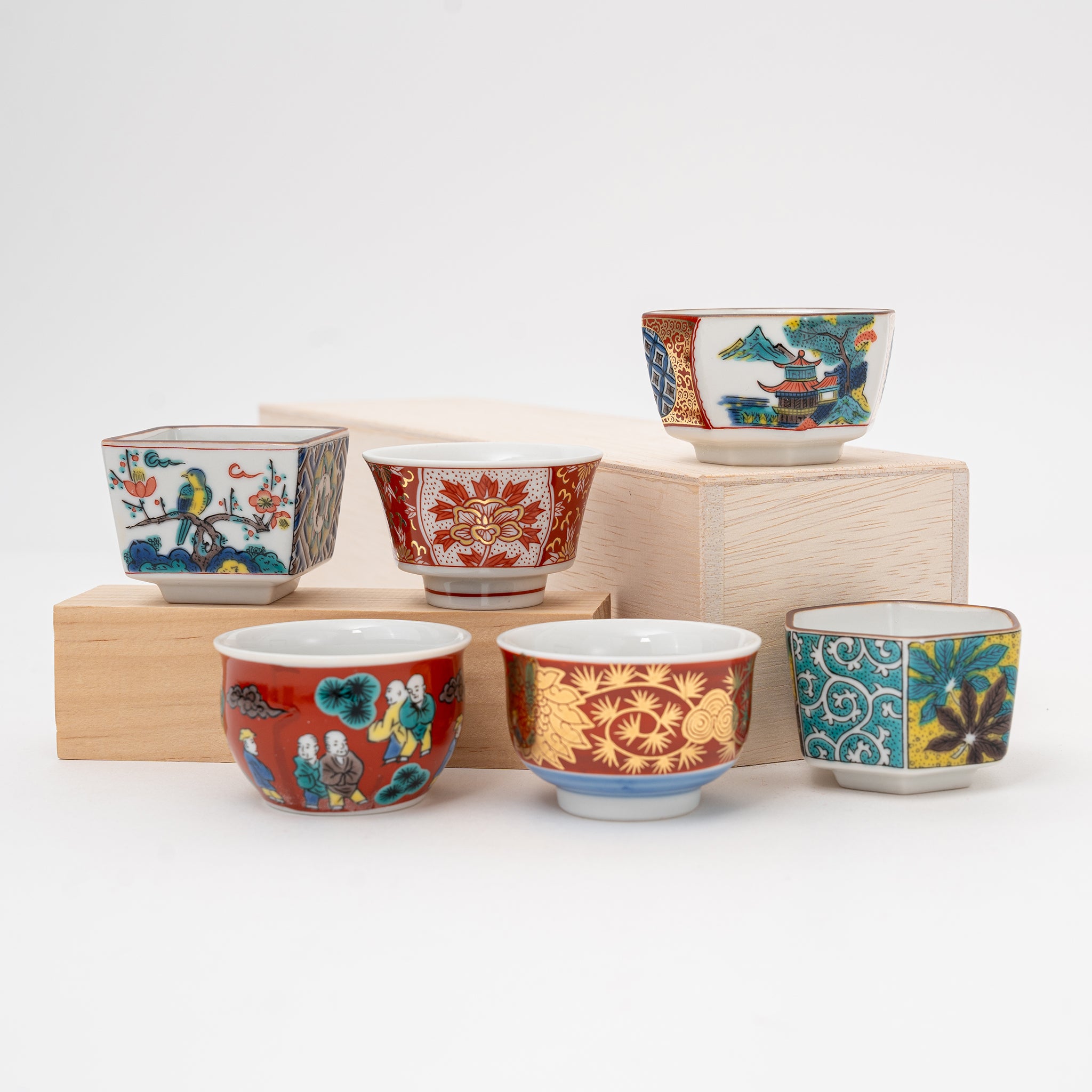 Handmade Kutani 6-Piece Ceramic Sake Cup Gift Set – Great Zakka