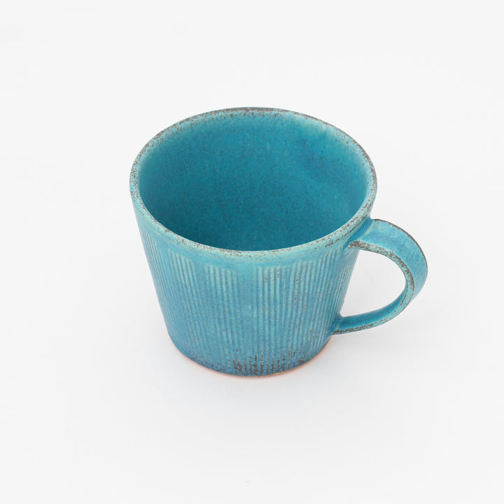 Handmade Shigaraki Turquoise Blue Mug