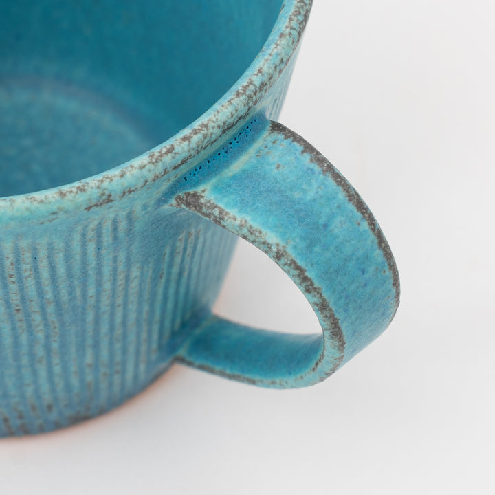 Handmade Shigaraki Turquoise Blue Mug