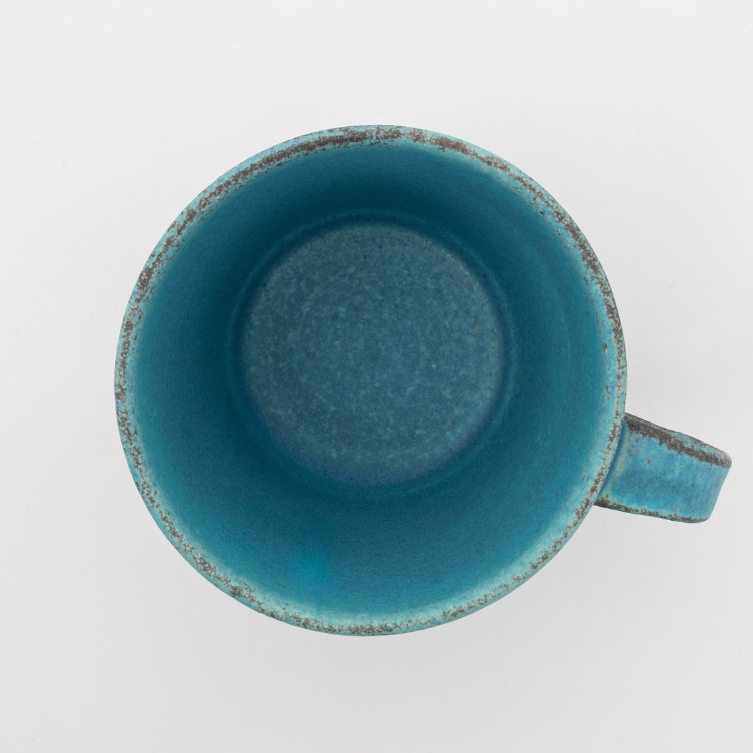 Handmade Shigaraki Turquoise Blue Mug