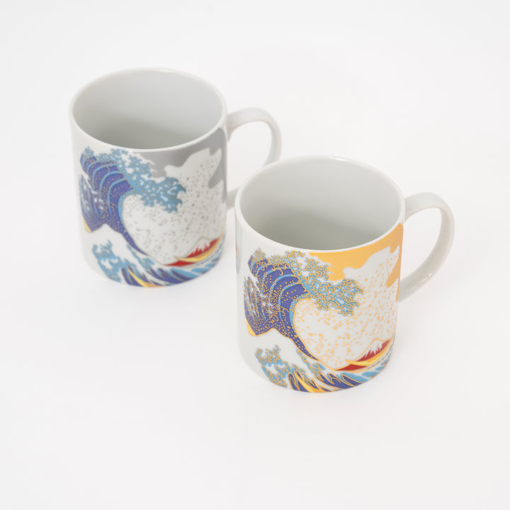 Kutani Ware Hokusai Wave Mug Gift Set