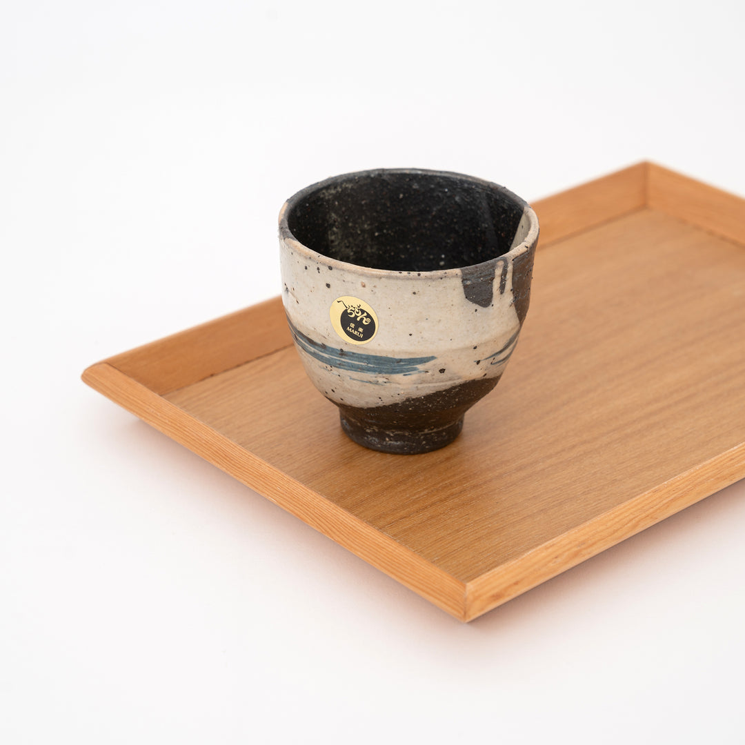 Handmade Shigaraki Black and White Tea Cup