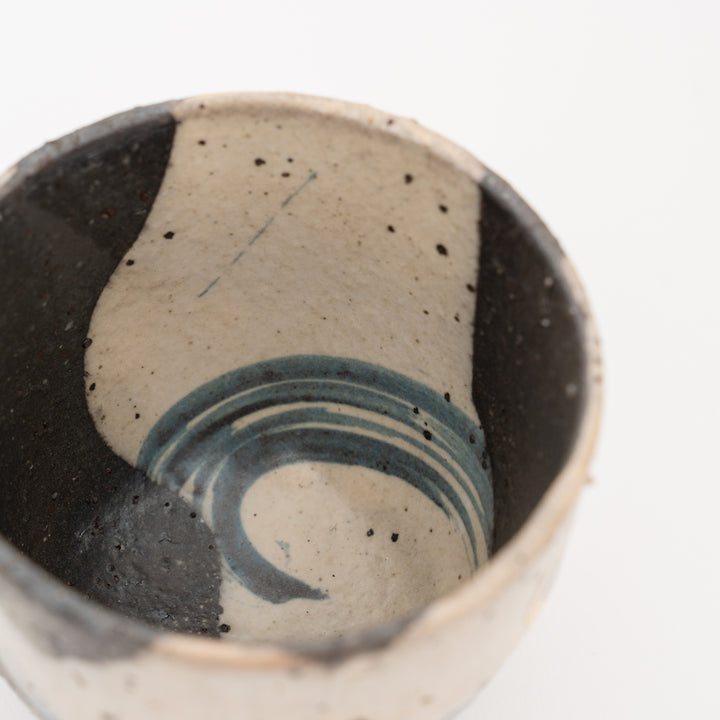 Handmade Shigaraki Black and White Tea Cup