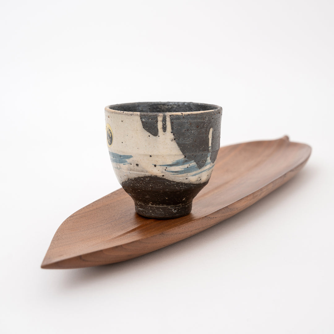 Handmade Shigaraki Black and White Tea Cup