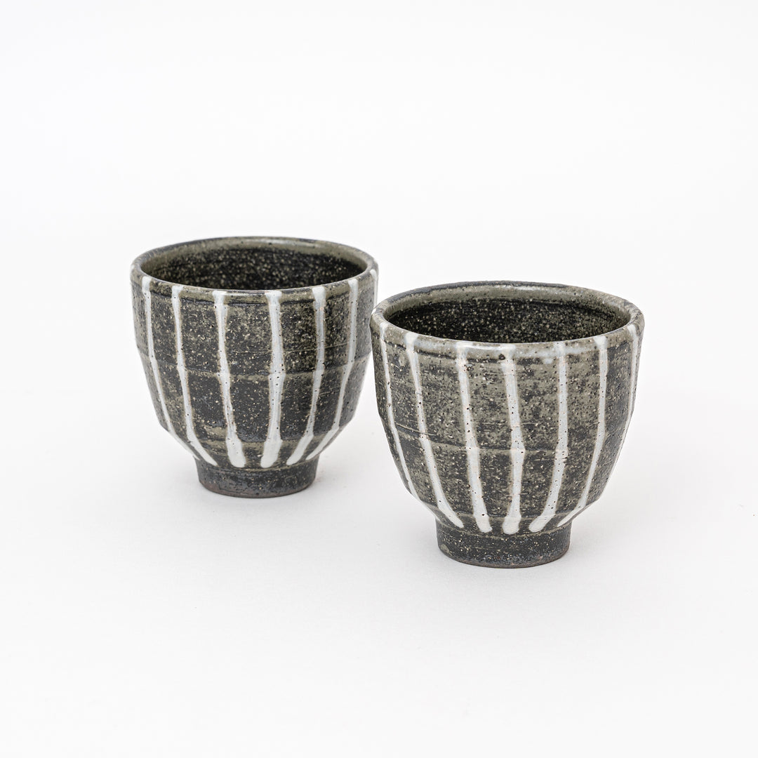 Handmade Shigaraki Black Stripes Tea Cup