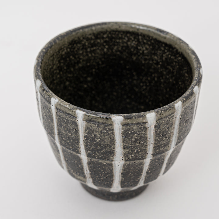 Handmade Shigaraki Black Stripes Tea Cup