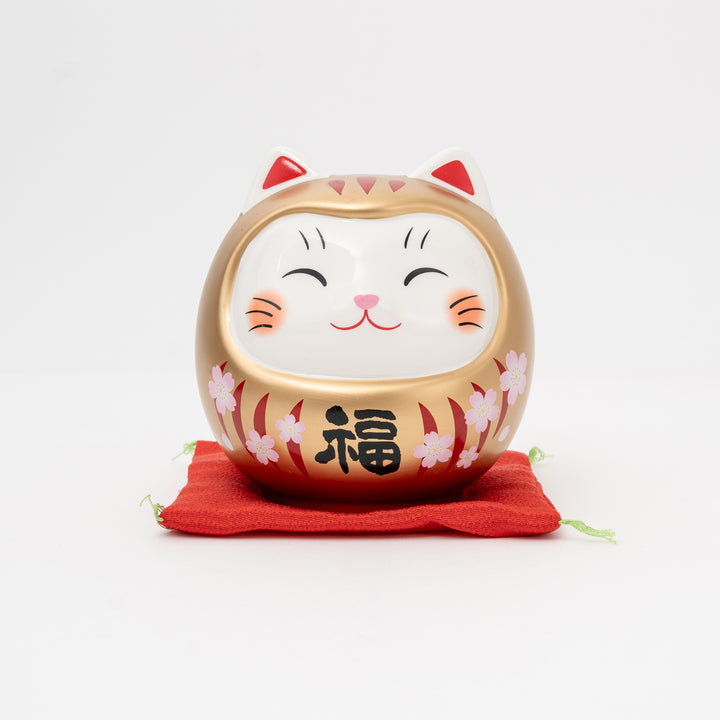 DARUMA FORTUNE CAT FIGURINE | GOLD LARGE