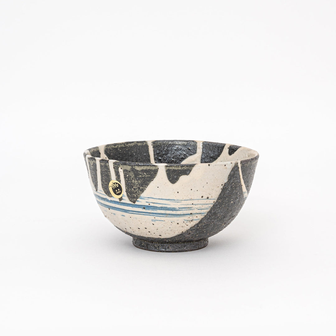 Handmade Shigaraki Black and White Ramen Bowl