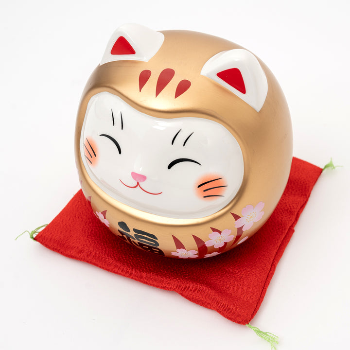 DARUMA FORTUNE CAT FIGURINE | GOLD LARGE