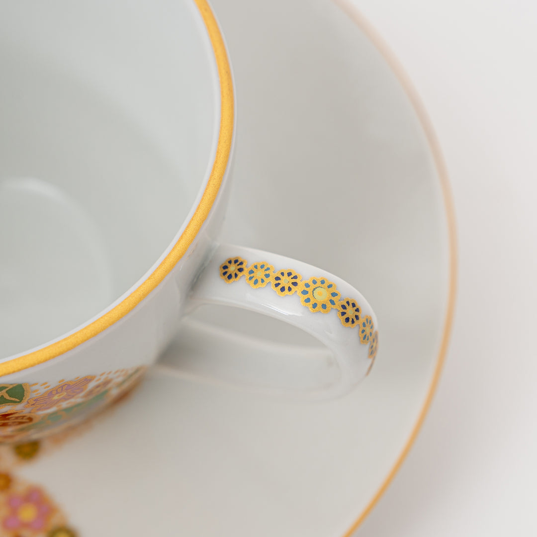 Kutani Hanazume Tea Cup & Saucer