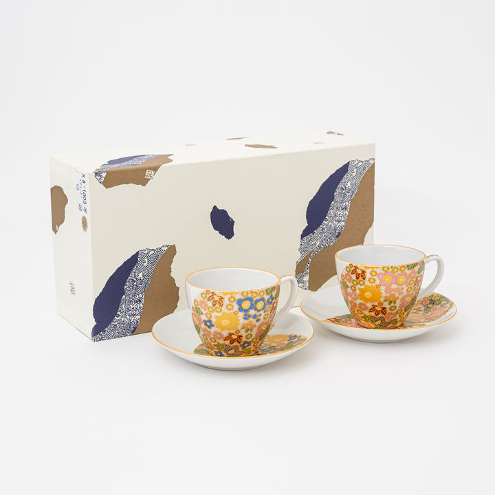 Kutani Hanazume Tea Cup & Saucer