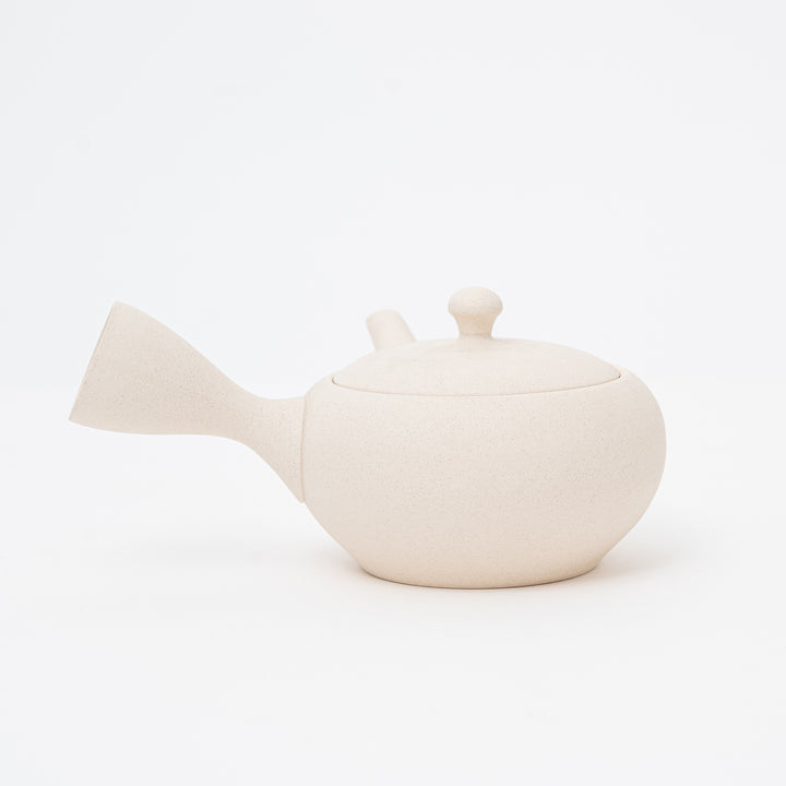 Handmade Tokoname White Kyusu Teapot