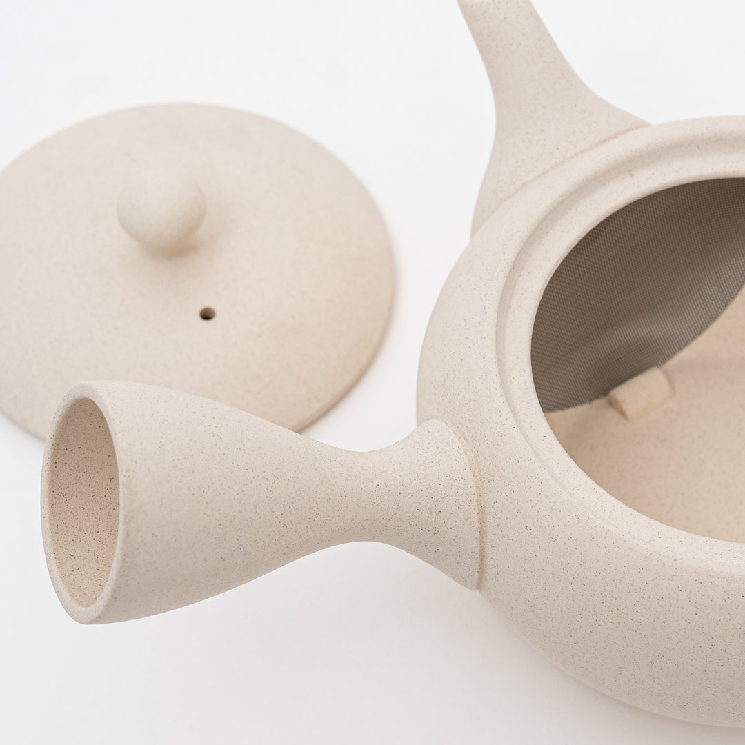 Handmade Tokoname White Kyusu Teapot