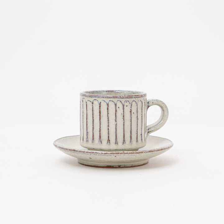 Handmade Whiite Coffee Cup and Saucer Set