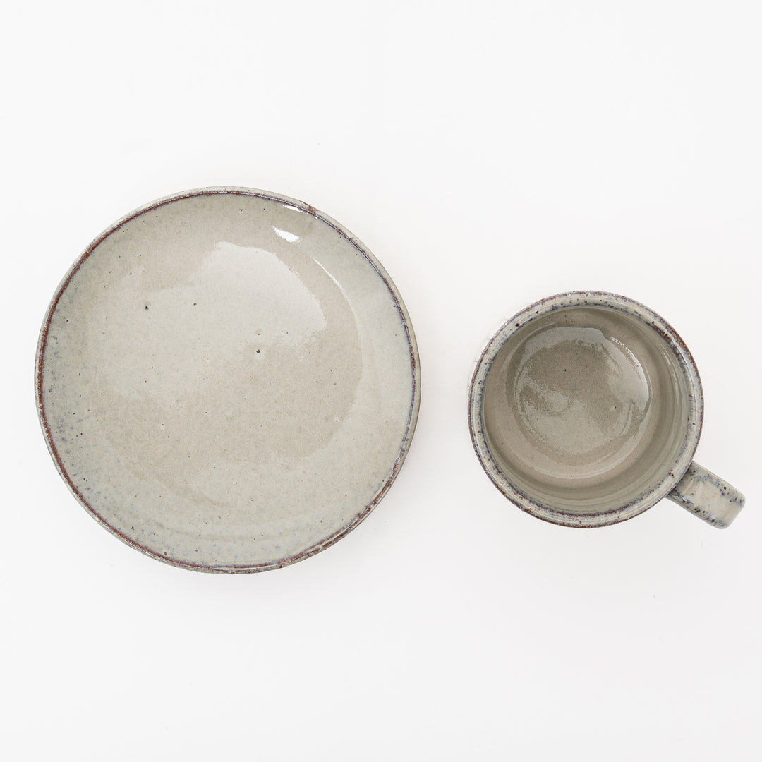 Handmade Whiite Coffee Cup and Saucer Set