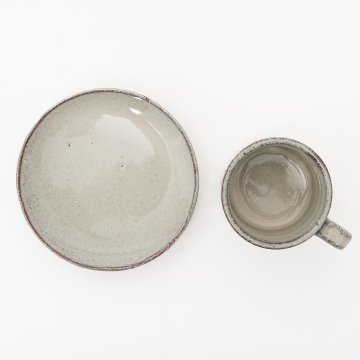 Handmade Whiite Coffee Cup and Saucer Set