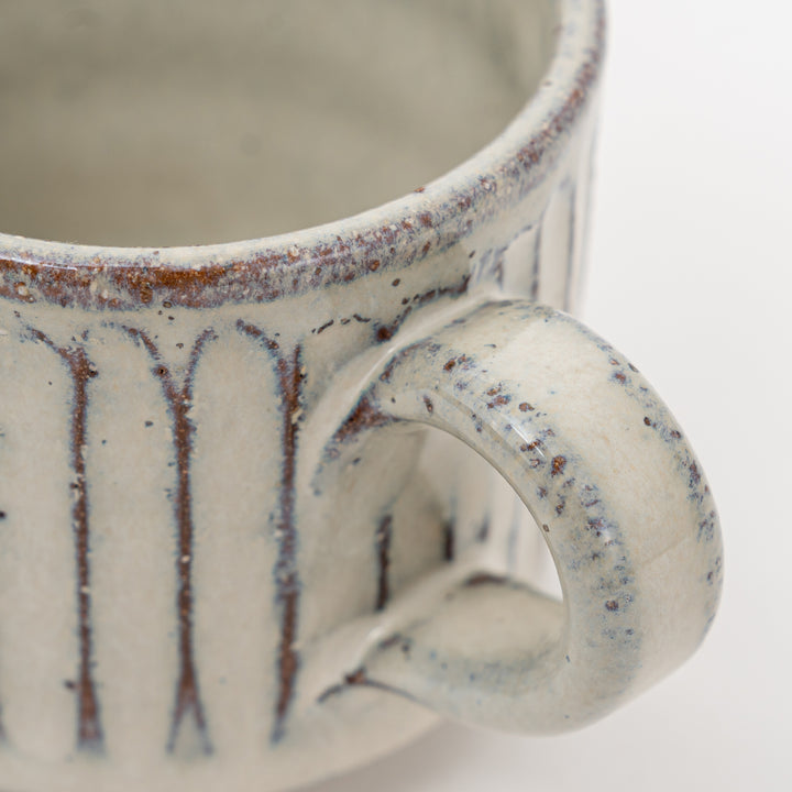 Handmade Whiite Coffee Cup and Saucer Set