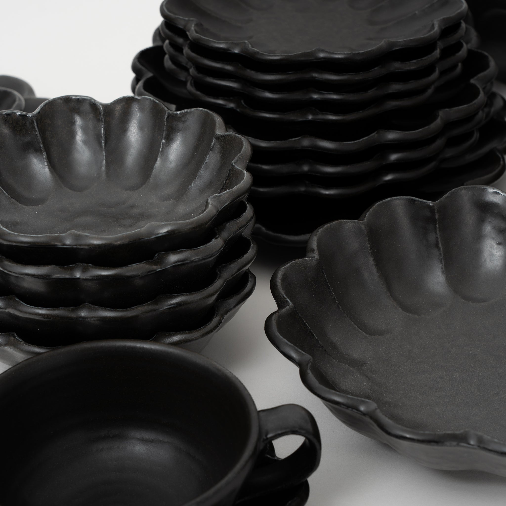 Kaneko Kohyo Black Rinka Japanese Handmade Ceramic Dinnerware