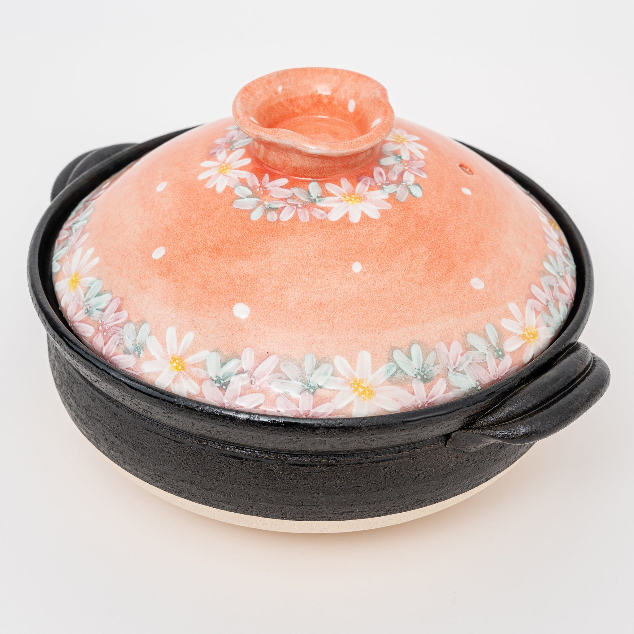 Handmade Banko Ware Floral Clay Pot - Thumbnail 3