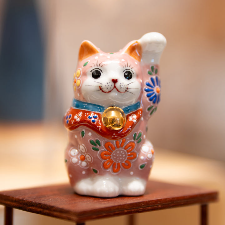 Kutani Lucky Cat | Pink Floral