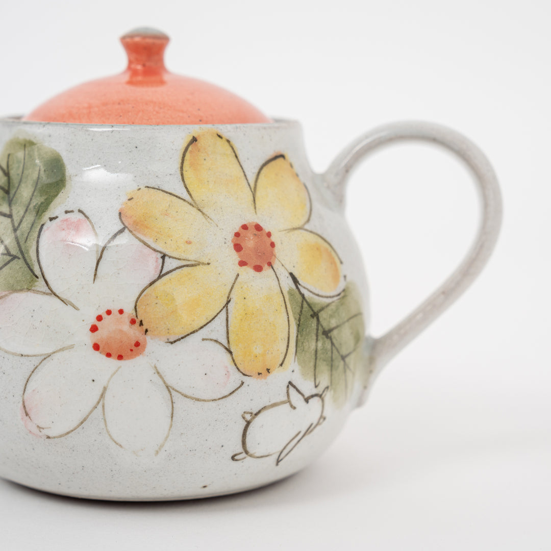 Handmade Seto Ware Floral Teapot and Cups